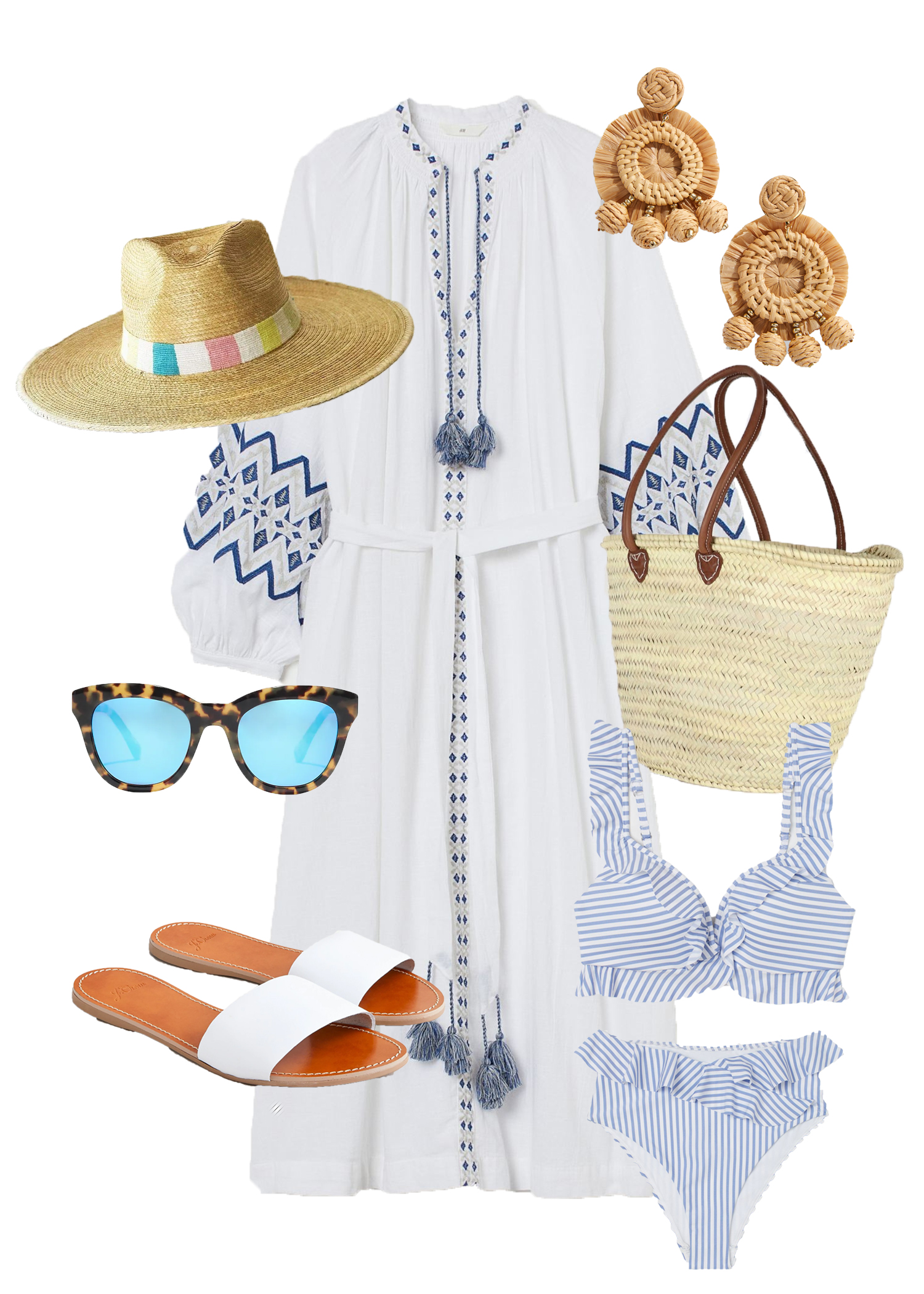 Coastal Style Outfit Collage with Sunshine Style X Blue Bee Designs